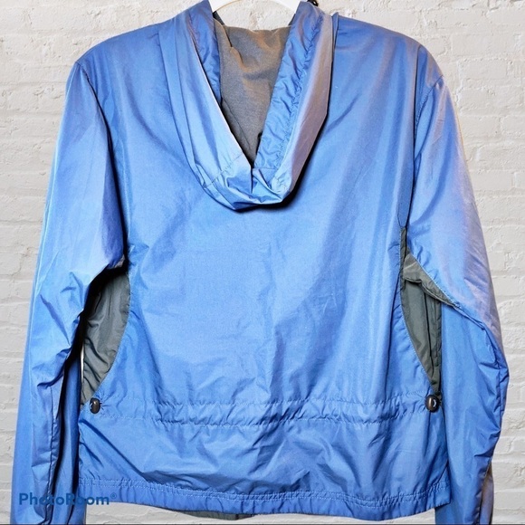 Reebok Rain & Wind Resistant Hooded Blue Running Jacket, Size Medium - Picture 2 of 10